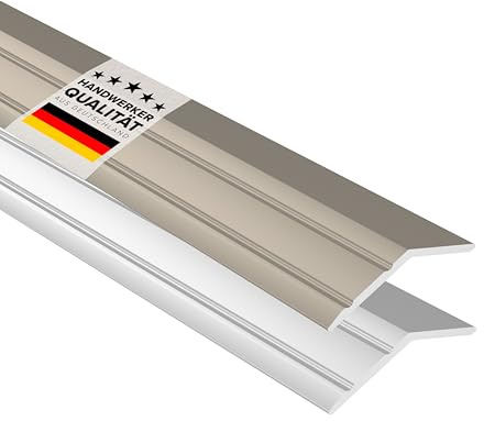 D-TACK Rampenprofil selbstklebend | Übergangsschiene für Bodenbeläge | Höhenausgleichsprofil aus eloxiertem Aluminium | Rampenleiste (Titan, 8 mm x 2,7 m)