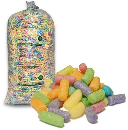 RFE MultiColour EcoFlo Biodegradable Packing Peanuts - Protective Postal Mailing Packaging Packing Void Loose Fill Filler Filling Supplies (15 Cubic Feet - 420 litres)