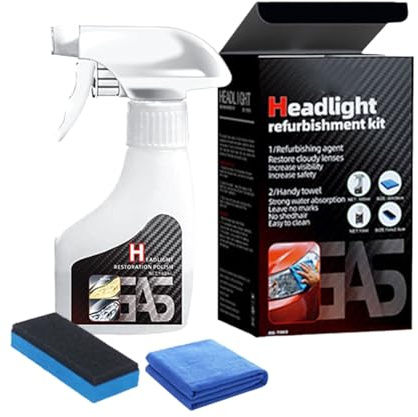 Scheinwerfer aufbereitung Set, Universal Auto Scheinwerfer polierset, Headlight Restoration kit, Scheinwerfer politur, für Matte & Blinde Scheinwerfer, Schnelle einfache (1x180 ml)