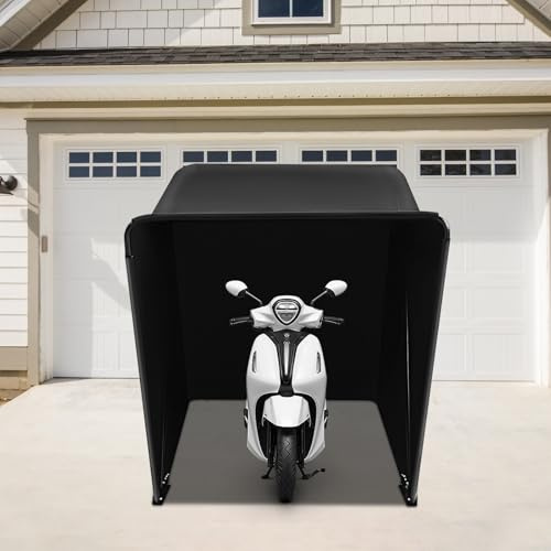 Garaje plegable para moto, 270 x 105 x 155 cm, impermeable, universal, para garaje, tienda de campaña, color negro