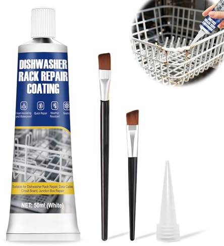 NoxGule Dishwasher Basket Repair Coating,Dishwasher Cutlery Basket Universal,DishwasherAccessories,Waterproof,Resistant to High&Low Temperatures,Suitable for Repairing dishwasher Racks,White,50ml