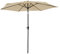 Parasol droit HAPUNA rond 2,70m de diamètre beige avec manivelle. Parasol droit inclinable.