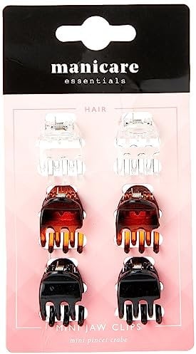 Manicare 6 Mini Jaw Clips, Claw Clips For Sectioning And Decorating, Non-Slip Accessories, Clamps For Holding Back Hair, Gentle And Comfortable On Scalp