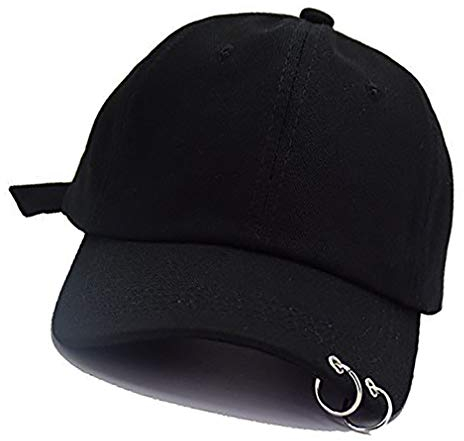 Baseball Cap K-Pop Bangtan Boys Außen Eisen Ring Hysteresen-Hut Lässige Adjustable Vati-Hut Hip Hop-Hut (schwarz)