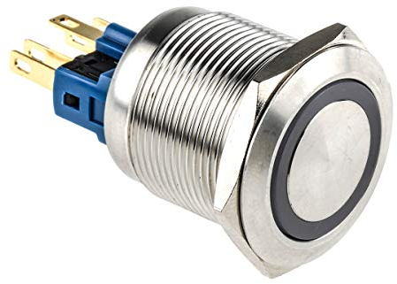 RS PRO Druckschalter Grün beleuchtet Rastend Tafelmontage, Wechselschalter, 1-polig 24V / 5 A @ 250 V ac