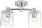 Yosoan Industrial Edison Glass Ceiling Lights, 2 Glass Pendant Light Fitting, Loft Bar Flush Mount Hanging Lights (Chrome)