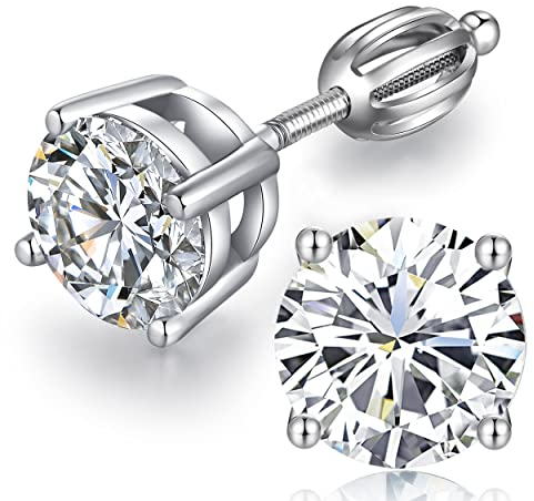 Ohrstecker Silber 925 Herren Ohrringe Silber Männer Diamant Ohrstecker Zirkonia Weißgold Ohrringe Herren Nickelfrei Ohrring Stecker