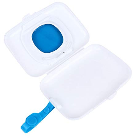 Healifty Wet Wipe Box Portable Refillable Baby Wipes Dispenser Holder Wipes Carrying Case for Travel Home Office (Blue)
