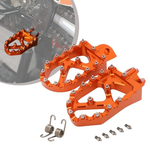JFG RACING Cale Pied Moto,Cale-Pieds CNC Moto Tout-Terrain pour 65-1290 SX SXF EXC EXCF XCF XCW SMC Super Moto Enduro Adventure Freeride 98-20-Orange