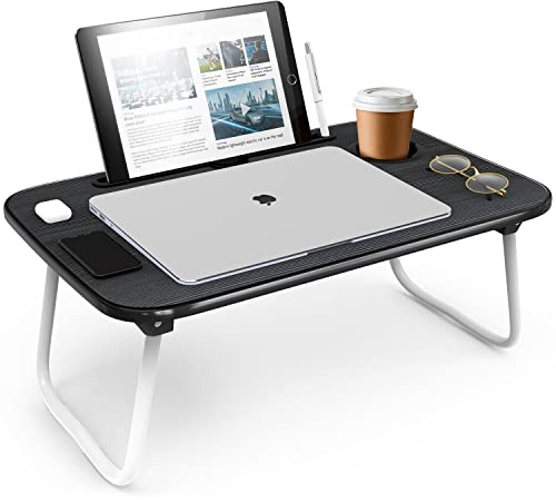 Laptop Bed Tray Table, Laptop Stand, Portable Lap Desks with Foldable Legs, Reading Desk for Sofa Couch Floor - Small