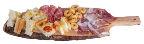Tagliere Bordo Corteccia con Manico, Vassoio Aperitivi Tronco Vero Legno, Dimensioni 50x20x3 (2 Pezzi)