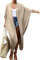 HYUET Copricostume da Bagno Donna Mare, Elegante Kimono Lungo Tinta Unita Donna Estivo Abito da Spiaggia Bikini Cover Up Cardigan Maniche Lungo Vestito Boho Kaftan Tunica Top per Vacanza