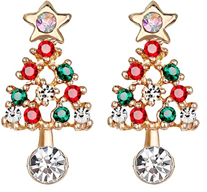 BSLVWG Weihnachtsdekoration, Damen-Weihnachtsohrringe, Weihnachtsbaum/Schneemann/Schneeflocken-Ornamente, Schmuck, Geschenke für Frauen, Feiertagsfeier (03)
