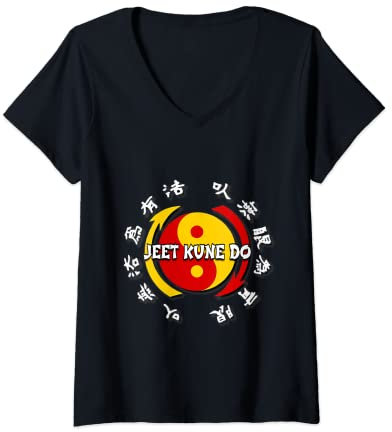 Donna J.K.D. Jeet June Do jeetkunedo JKD Maglietta con Collo a V