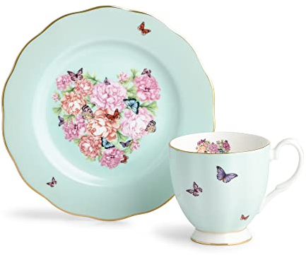 Miranda Kerr for Royal Albert Friendship Devotion 2-Piece Set (Mug & Plate 8) and not what it is currently showing as this is not a 3pcs set, Green