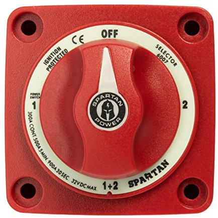Spartan Power 300A Battery Combiner and Selector Switch 4 Position Red