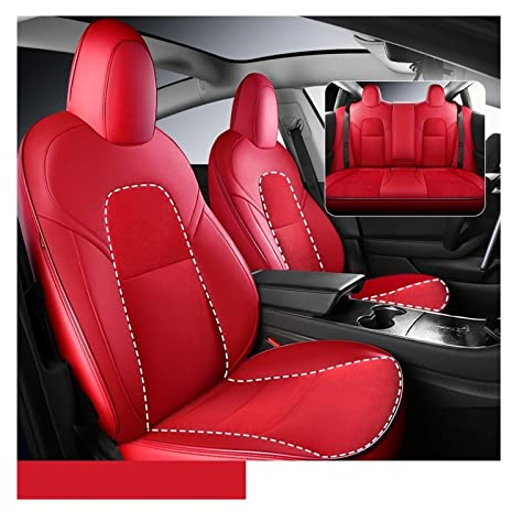 BENSOI Autositzbezug Für Tesla Für Modell Y 3 Custom Full Set Autositzbezug Alcantara Autozubehör Spezifisch Vollständig Bedeckt Für 5-Sitzer Autositzbezug Vordersitze (Farbe : 7)