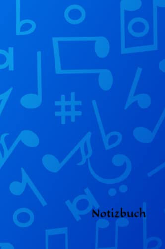 Notizbuch: Musiknoten Notizbuch | 6x9 Zoll DIN A5 | 100 Seiten liniert | Musikschule Notizheft | Musiker Tagebuch | Musik Schreibheft | Musiknote Geschenk