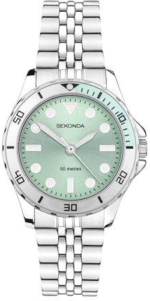 Sekonda Balearic Womens Analogue Watch 33mm Silver Stainless Steel Bracelet