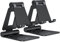NULAXY Supporto pieghevole doppio telefono da scrivania, confezione da 2, regolabile compatibile con iPhone 14, 13, 12, 11, Xs XR X 8, Huawei, Samsung, tutti gli smartphone, nero e nero