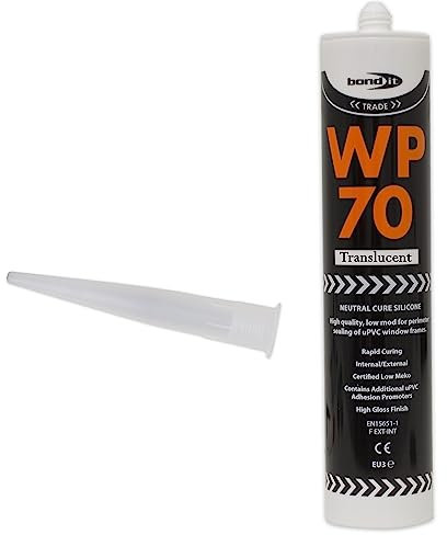 Bond-IT WP70 External Silicone Sealant Low Modulus Window Door Frame 300ml Multicolor Bath Shower Basin Window Frames Quick Drying (Translucent)