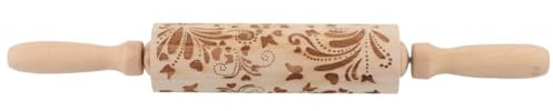 Garneck Rodillo De Madera Decorativo Para Pasteles y Masa Diseño Floral Herramienta De Repostería Para Hornear Casa o Restaurante Para Pastas y Postres