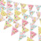 SUNBEAUTY Bunting Banner Outdoor Garden Bunting Decorations Hanging Floral Triangle Flag For Wedding Afternoon Tea Birthday Baby Shower Party Home Decoration