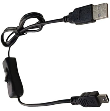 Lerpwige USB to Mini USB 480Mbps Data Cable, 1M, Power Switch Cable, Compatible with Tablet, Camera, Hard Drive