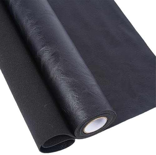 GORGECRAFT 135x30cm Schwarzer Kunstlederstoff Genarbtes Kunstleder Strukturiertes Weiches Synthetisches PU-Lederimitat Für Heimwerker Nähen Taschen Stühle Bezüge Heimdekoration Werkzeugwerkstatt