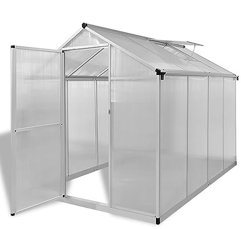 ShCuShan Serre renforcée en Aluminium avec Cadre de Base 4,6 m²,Carport Abri Voiture,Serre Tunnel