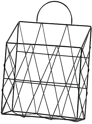 OUNONA Hängender Zeitschriftenhalter Aus Metall Wandgestell Für Zeitungen Und Bücher Aufbewahrungsbox Aus Organizer Für Dokumente Und Zeitschriften Schwarz