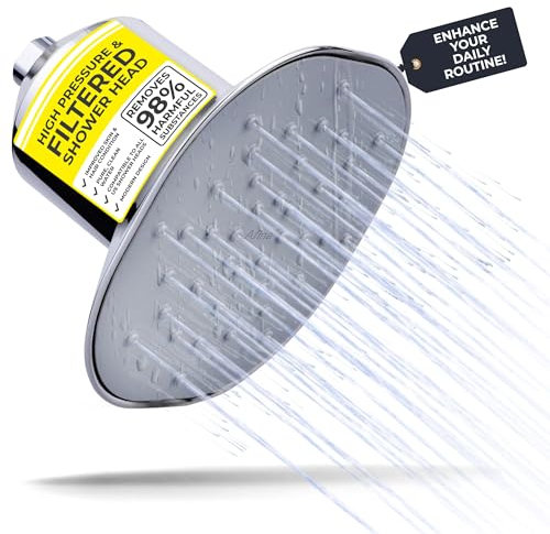 Afina A-01 Advanced - Cabezal de ducha filtrado de alta presión, reduce la picazón seca en la piel, la caspa, el eccema y mejora drásticamente la condición de tu piel, cabello y uñas (cromo)