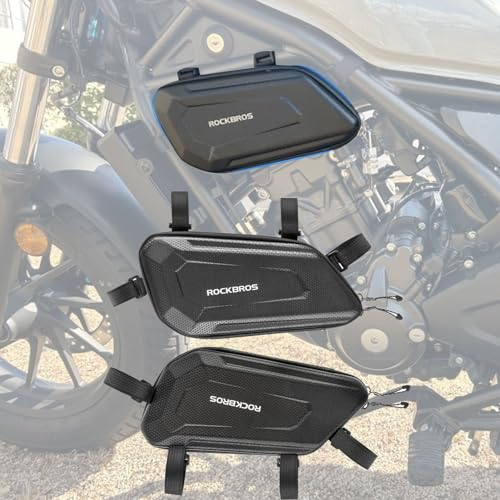 WOOGA Motorrad Kleine Dreieck Seite Tasche wasserdichte Sport Version PU Leder Lagerung Werkzeug Sattel 3.5 Gal (1.5 L) für Ho&nda Rebel CMX 250 CMX 300 CMX500 CMX 1100 Zubehör (Linke Tasche)