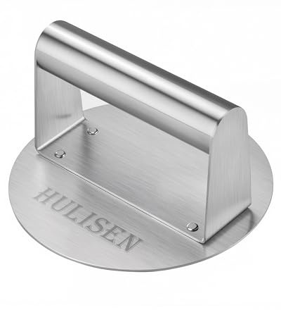 HULISEN Edelstahl-Burgerpresse (14 cm Durchmesser)