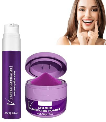 Dyceittdia 2pcs Dentifricio, 50ml v34 Dentifricio Viola e 30g v34 Polvere per Denti, Denti Bianchi, Pulizia da Odori e Tartaro, Polvere per Denti per L'alito Fresco, toothpastes1