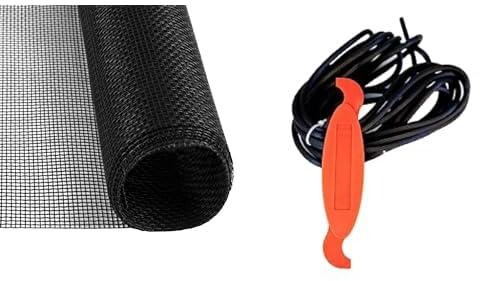 Windhager Insektenschutz Fliegengitter Insektenschutzgewebe aus hochwertigem Fiberglas + Windhager Insektenschutz Keder Gummischnur zur Befestigung von Fliegengittergewebe