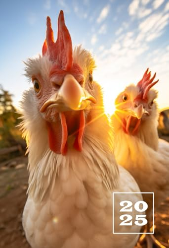2025: A6 Terminkalender für Hühnerliebhaber | 1 Woche auf 2 Seiten Wochenplaner | Mini Buchkalender mit Datum | Einfach, Klein & Kompakt | Lustiges Motiv – Huhn