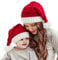 Lancry 2PCS Weihnachtsmütze, Weihnachtsmannmütze, Eltern-Kind gestrickte Weihnachtsmütze warm weich für Erwachsene Kinder