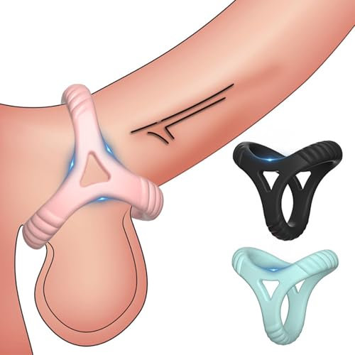 GeRRiT Penisring 3 Stück Dehnbar Silikon Cockringe Set Dicker Hodenring Herren Hoden Penis Bondage Ballstretcher Hodensack Ringe Sexspielzeug für Männer Paare Ejakulation Verzögerung