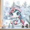 Sunnywall Fensterbilder Winter für Kinder Tiermotive in Winterszene als statisch haftende Fenstersticker, WIEDERVERWENDBAR (Einhorn, A2 Bogen)