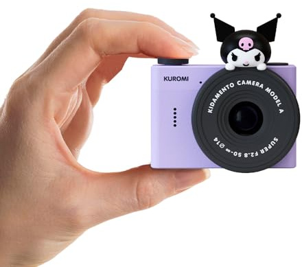 Kuromi Mini Kids Digital Camera & Video Camcorder by Kidamento, 32GB Memory Card, Adjustable Soft Strap Lanyard, Scavenger Hunt Momento Book - Model A Kuromi