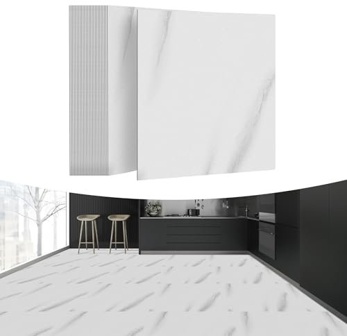 YRHome 54 Stücke PVC Bodenbelag Selbstklebend 5,02 m² Vinylboden Bodenfliesen Klebefliesen 30x30cm Venylbodenbelag Laminat Wasserdicht Rutschfest PVC Fliesen Dekor-Dielen Fliesenoptik Marmor Grau