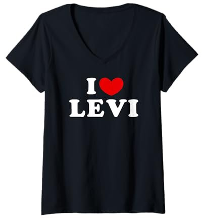 Femme I Love Levi, J'Aime Levi T-Shirt avec Col en V