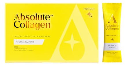 Absolute Collagen Marine Powder Collagen Supplement for Women | Neutral Flavour, Supports Hair, Nail & Skin Health, 8000mg of Hydrolysed Collagen per Sachet, Vitamin C | 14 Sachets