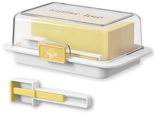 Pursufect Butterdose - Butter Box & Butter Dish mit Messlöffel - Luftdichter Butterbehälter für frische Butter - BPA-Frei, transparente Butterglocke & Butterschale - Ideal für Küche und Kühlschrank