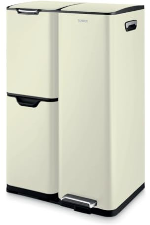 Tower T838024C Pedal Bin, Steel, Cream