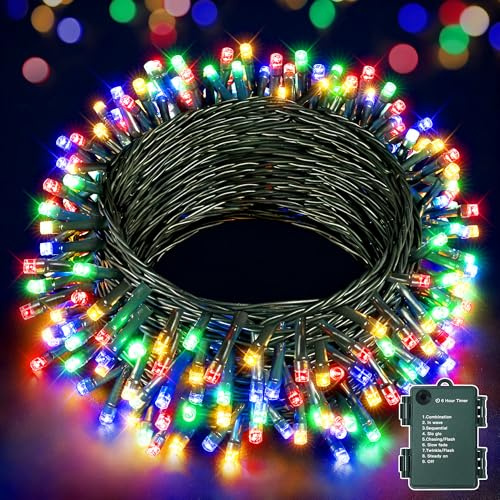 Hopexy Fairy Light Battery Operated, 15m 150LED Fairy Light Battery Powered | Waterproof String Lights with 8 Modes/Indoor/Outdoor Lights for Tree Garden Wedding Party Decorations Multicolour