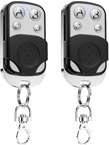 2 Pièces Telecommande Universelle Portail 433.92 MHz télécommande garage Code Fixe Bip Portail Universelle Sans Fil Compatible 4 Boutons Touches Copieuse pour Porte de Garage et Voiture