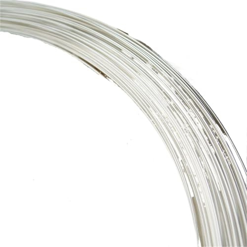 MULANGDI 1 Meter/Rolle Silberdraht 925 zur Schmuckherstellung, Drahtdurchmesser 0,3–2 mm, Sterlingsilber, runder Draht for Schmuck, DIY, Perlendraht, Zubehör(0.4mm)