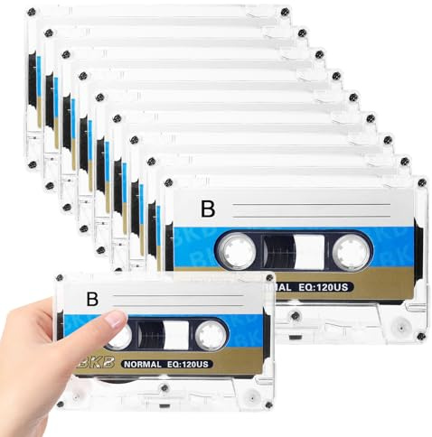 Audio Kassetten Leer, 10 Stück Rauscharm Audiokassetten, 90 Min Low Noise Musikkassette, Audio Cassette Empty Cassette Tapes, Musikkassetten Leer für Vorlesungen Seminare Alltägliche Aufnahmen